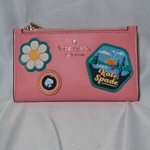 Kate Spade Day Tripper Pink Patch Zip Wallet
